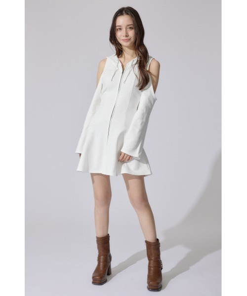 rienda フードマーメイドワンピース　春服 ブラウン 新品未使用 rienda ワンピース フードマーメイドワンピース 春服 : ZOZOTOWN