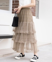 2typeチュールロングスカート
