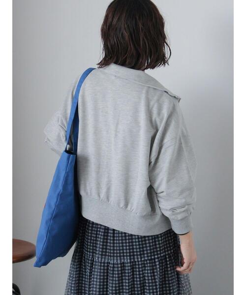 ehka sopo（エヘカソポ）の「ミニ裏毛ジップスウェット（Tシャツ/カットソー・レディース・グレー/モカ/キナリ・F）」の7枚目の写真