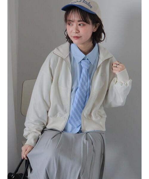 ehka sopo（エヘカソポ）の「ミニ裏毛ジップスウェット（Tシャツ/カットソー・レディース・グレー/モカ/キナリ・F）」の13枚目の写真