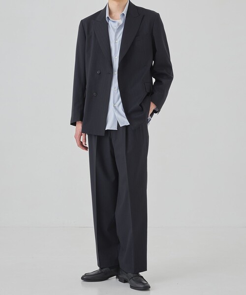 シャドーストライプ 2タックイージーパンツ 防シワ｜防臭