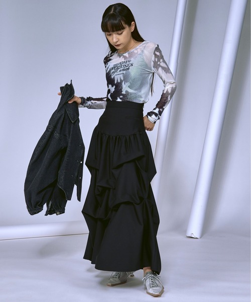 Ezick(エジック)の「Nuance spring ロゴニュアンスシアートップス(Tシャツ/カットソー・レディース・ピンク/ネイビー/ブラック・FREE)」の12枚目の写真