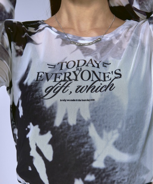 Ezick(エジック)の「Nuance spring ロゴニュアンスシアートップス(Tシャツ/カットソー・レディース・ピンク/ネイビー/ブラック・FREE)」の7枚目の写真