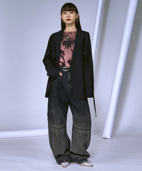 Ezick(エジック)の「Nuance spring ロゴニュアンスシアートップス(Tシャツ/カットソー・レディース・ピンク/ネイビー/ブラック・FREE)」の21枚目の写真