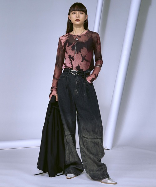 Ezick(エジック)の「Nuance spring ロゴニュアンスシアートップス(Tシャツ/カットソー・レディース・ピンク/ネイビー/ブラック・FREE)」の22枚目の写真