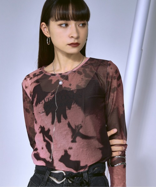 Ezick(エジック)の「Nuance spring ロゴニュアンスシアートップス(Tシャツ/カットソー・レディース・ピンク/ネイビー/ブラック・FREE)」の18枚目の写真