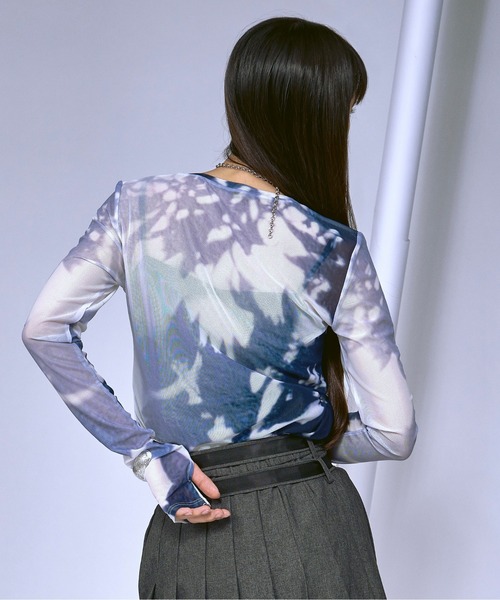 Ezick(エジック)の「Nuance spring ロゴニュアンスシアートップス(Tシャツ/カットソー・レディース・ピンク/ネイビー/ブラック・FREE)」の13枚目の写真