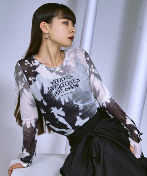 Ezick(エジック)の「Nuance spring ロゴニュアンスシアートップス(Tシャツ/カットソー・レディース・ピンク/ネイビー/ブラック・FREE)」の21枚目の写真