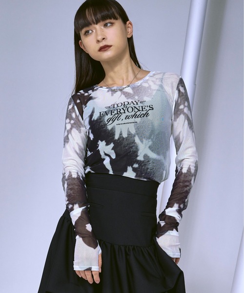 Ezick(エジック)の「Nuance spring ロゴニュアンスシアートップス(Tシャツ/カットソー・レディース・ピンク/ネイビー/ブラック・FREE)」の20枚目の写真