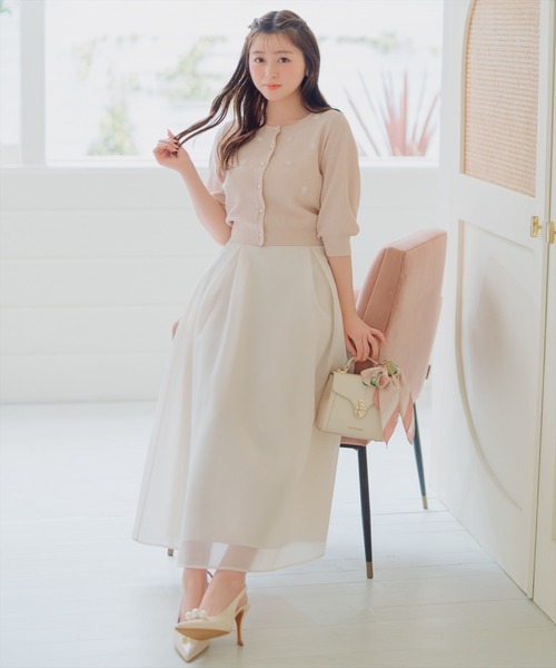 WILLSELECTION(ウィルセレクション)の「シアーダンボールフレアスカート(スカート・レディース・オフホワイト/ブラック/ピンク・FREE)」の4枚目の写真