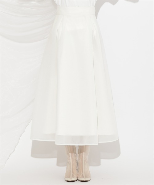 WILLSELECTION(ウィルセレクション)の「シアーダンボールフレアスカート(スカート・レディース・オフホワイト/ブラック/ピンク・FREE)」の6枚目の写真