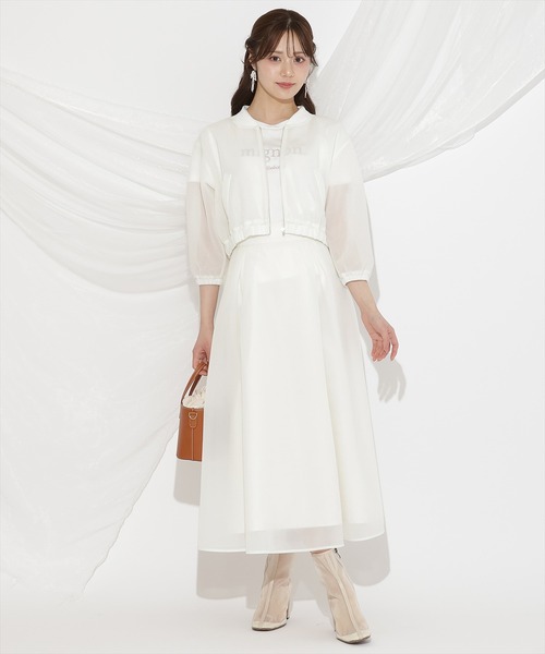 WILLSELECTION(ウィルセレクション)の「シアーダンボールフレアスカート(スカート・レディース・オフホワイト/ブラック/ピンク・FREE)」の12枚目の写真