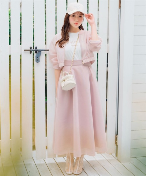 WILLSELECTION(ウィルセレクション)の「シアーダンボールフレアスカート(スカート・レディース・オフホワイト/ブラック/ピンク・FREE)」の20枚目の写真