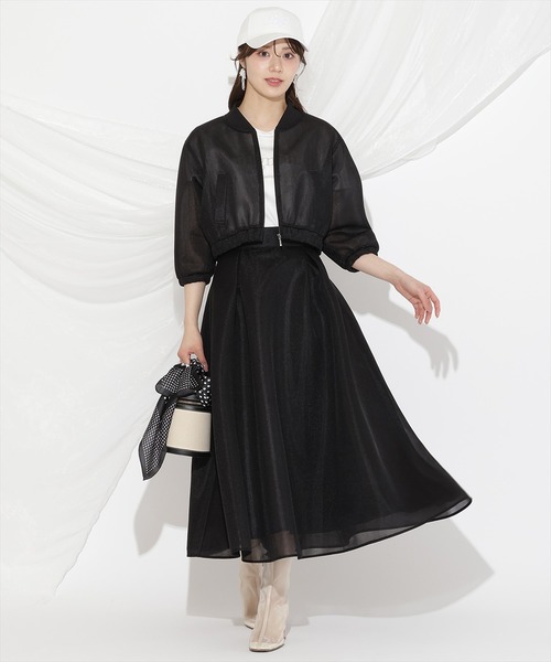 WILLSELECTION(ウィルセレクション)の「シアーダンボールフレアスカート(スカート・レディース・オフホワイト/ブラック/ピンク・FREE)」の19枚目の写真