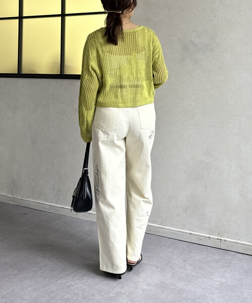 Thevon(ゼボン)の「ペイント刺繍ワイドパンツ(その他パンツ・レディース・アイボリー/ブラック・M/S)」の13枚目の写真