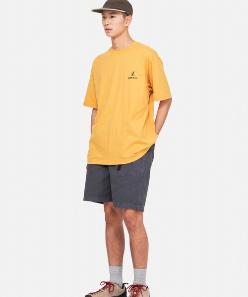 Gramicci(グラミチ)の「【GRAMICCI/グラミチ】ワンポイントロゴTシャツ(Tシャツ/カットソー・メンズ・オフホワイト/ブラック/イエロー・M/XL/L)」の10枚目の写真