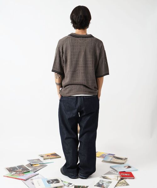 FFEIN（フェイン）の「【FFEIN（フェイン）】メッシュニット刺繍ポロシャツ / ポロシャツ メッシュ レギュラーカラー 半袖　リブライン（ポロシャツ・メンズ・ベージュ/ブラウン/チャコール・SMALL/MEDIUM/LARGE）」の22枚目の写真