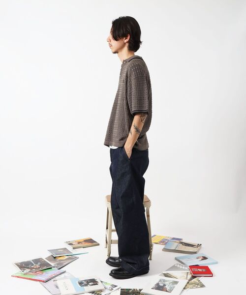 FFEIN（フェイン）の「【FFEIN（フェイン）】メッシュニット刺繍ポロシャツ / ポロシャツ メッシュ レギュラーカラー 半袖　リブライン（ポロシャツ・メンズ・ベージュ/ブラウン/チャコール・SMALL/MEDIUM/LARGE）」の21枚目の写真