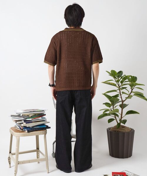 FFEIN（フェイン）の「【FFEIN（フェイン）】メッシュニット刺繍ポロシャツ / ポロシャツ メッシュ レギュラーカラー 半袖　リブライン（ポロシャツ・メンズ・ベージュ/ブラウン/チャコール・SMALL/MEDIUM/LARGE）」の17枚目の写真