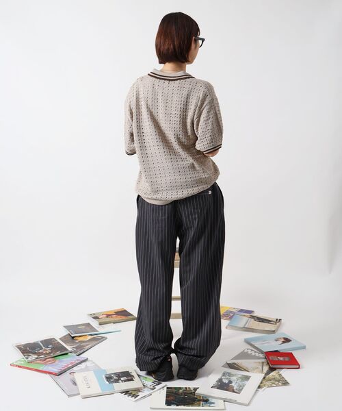 FFEIN（フェイン）の「【FFEIN（フェイン）】メッシュニット刺繍ポロシャツ / ポロシャツ メッシュ レギュラーカラー 半袖　リブライン（ポロシャツ・メンズ・ベージュ/ブラウン/チャコール・SMALL/MEDIUM/LARGE）」の10枚目の写真