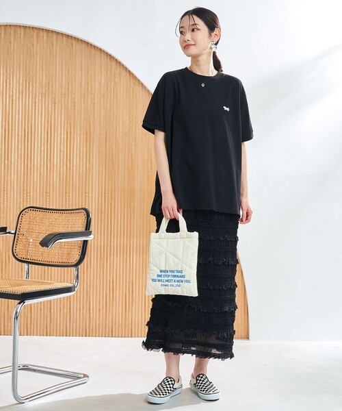 PENNEYS(ぺニーズ)の「PENNEYS別注 カノコフレアTシャツ(Tシャツ/カットソー・レディース・ナチュラル/ブラック/イエロー/コバルトブルー・M/L)」の9枚目の写真