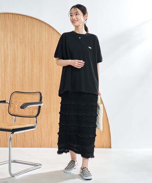 PENNEYS(ぺニーズ)の「PENNEYS別注 カノコフレアTシャツ(Tシャツ/カットソー・レディース・ナチュラル/ブラック/イエロー/コバルトブルー・M/L)」の10枚目の写真