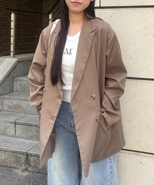 3.3 Field Trip （3.3フィールドトリップ）の「3.3 Field Trip／バックスタイルアシメジャケット（テーラードジャケット・レディース・ブラック/ブラウン/アイボリー・FREE）」の3枚目の写真