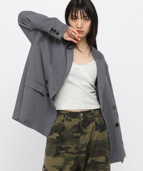 3.3 Field Trip （3.3フィールドトリップ）の「3.3 Field Trip／バックスタイルアシメジャケット（テーラードジャケット・レディース・ブラック/ブラウン/アイボリー・FREE）」の8枚目の写真