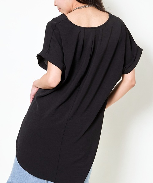 GORGE(ゴージ)の「《ゆるっとスキッパー》レディース チュニックトップス 体型カバー 半袖 夏服(チュニック・レディース・ブラック/オフホワイト/ブルー・F)」の15枚目の写真