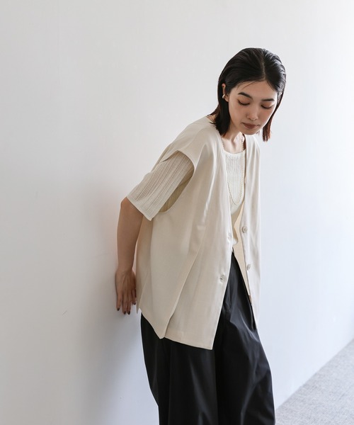 select MOCA Et（セレクトモカエト）の「【Et】No-collar vest and slacks set-up（セットアップ・レディース・ブラック/アイボリー・MEDIUM/LARGE）」の15枚目の写真