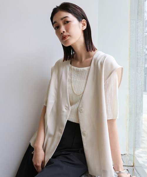 select MOCA Et（セレクトモカエト）の「【Et】No-collar vest and slacks set-up（セットアップ・レディース・ブラック/アイボリー・MEDIUM/LARGE）」の16枚目の写真