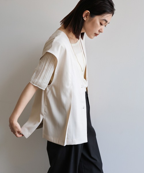 select MOCA Et（セレクトモカエト）の「【Et】No-collar vest and slacks set-up（セットアップ・レディース・ブラック/アイボリー・MEDIUM/LARGE）」の17枚目の写真