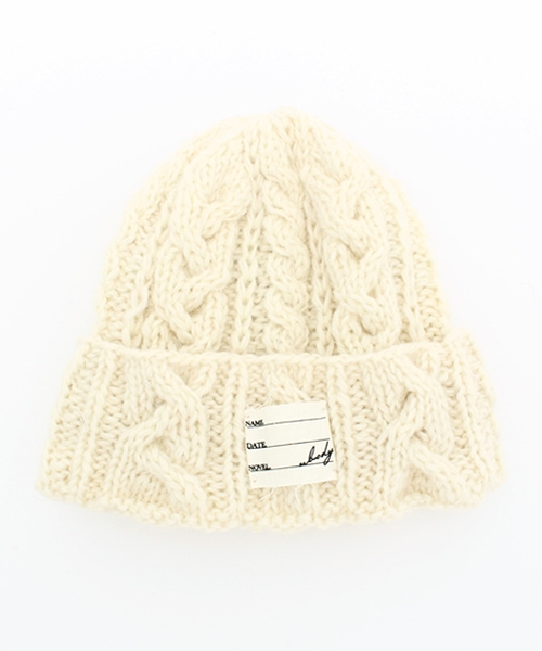 ikka（イッカ）の「HAND KNITケーブルワッチ（ニットキャップ/ビーニー・レディース・ネイビー/ブラック/オフホワイト/グレー/ピンク・FREE）」の2枚目の写真