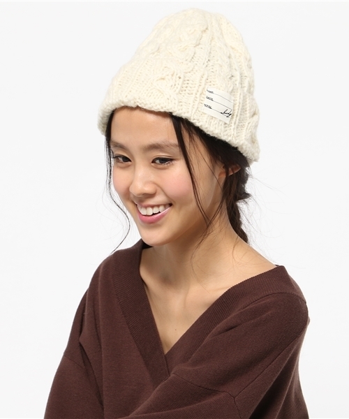 ikka（イッカ）の「HAND KNITケーブルワッチ（ニットキャップ/ビーニー・レディース・ネイビー/ブラック/オフホワイト/グレー/ピンク・FREE）」の10枚目の写真