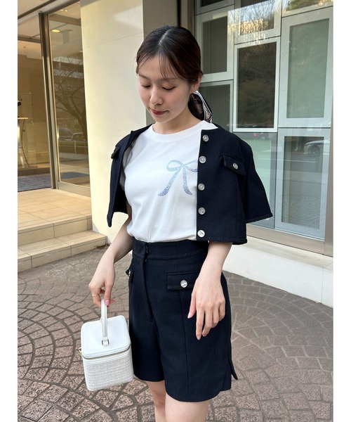 SNIDEL(スナイデル)の「【USAGI ONLINE / ZOZOTOWN 限定カラーあり】ORGANICSラインストーンTシャツ(Tシャツ/カットソー・レディース・C/B/ブラウン/A/ホワイト/イエロー/H/G/F/E/D/I・FREE)」の17枚目の写真