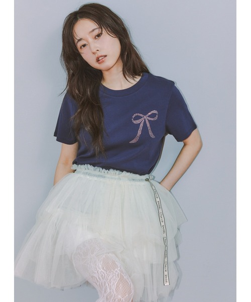 SNIDEL(スナイデル)の「【USAGI ONLINE / ZOZOTOWN 限定カラーあり】ORGANICSラインストーンTシャツ(Tシャツ/カットソー・レディース・C/B/ブラウン/A/ホワイト/イエロー/H/G/F/E/D/I・FREE)」の13枚目の写真