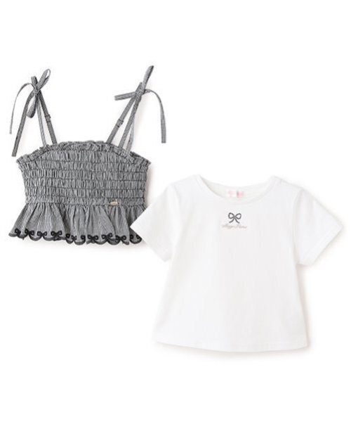 mezzo piano（メゾピアノ）の「カットワークキャミチュニック＆Tシャツ