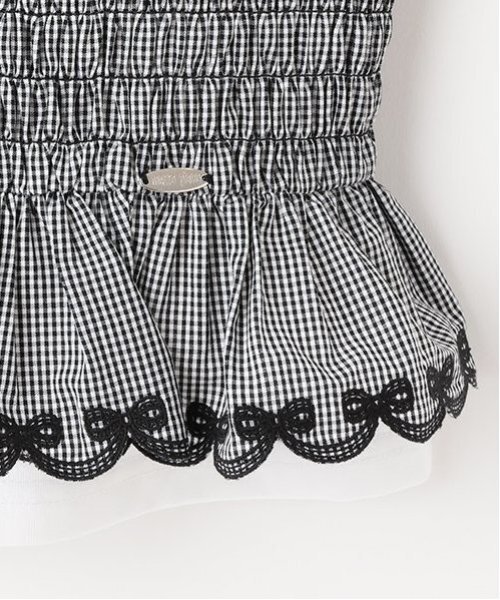 し*♡様 美品　メゾピアノ　カットワークキャミチュニック＆Tシャツセット　黒　1 mezzo piano（メゾピアノ）の「カットワークキャミチュニック＆Tシャツ