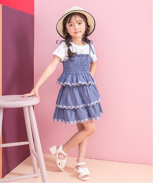 mezzo piano（メゾピアノ）の「カットワークキャミチュニック＆Tシャツ