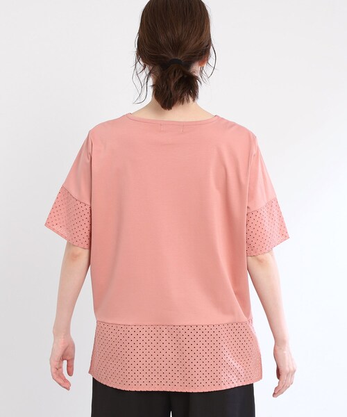 Reflect(リフレクト)の「【夏SALE/E‐QUALITY/手洗い可】コットンレースドッキングTシャツ(Tシャツ/カットソー・レディース・ライトオレンジ系/ブラック/オフホワイト・11/09)」の19枚目の写真
