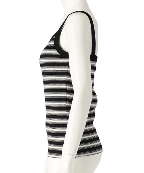 anap mimpi（アナップミンピ）の「カップ付きボーダーフライス キャミソール（キャミソール・レディース・ベージュ/ブラック/ブラウン・FREE）」の16枚目の写真