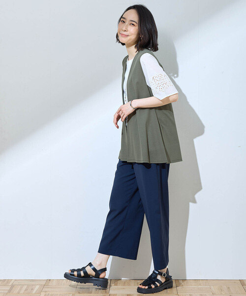 DECOY SINCE 1981（デコイシンスイチキュウハチイチ）の「カットソージレ（カーディガン/ボレロ・レディース・ネイビー/グレー/カーキ・M/L/LL）」の18枚目の写真