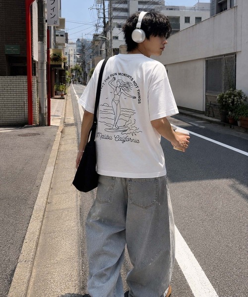 B.I.D.(ビーアイディー)の「《Bd》フロントロゴ バックプリント 半袖Tシャツ(Tシャツ/カットソー・メンズ・ホワイト/ネイビー・MEDIUM/LARGE)」の6枚目の写真