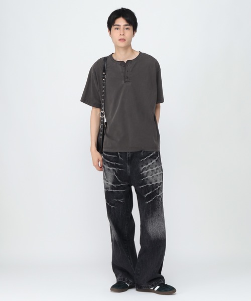 3.3 Field Trip （3.3フィールドトリップ）の「3.3 Field Trip／ヘンリーネックカット半袖（Tシャツ/カットソー・メンズ・グレー/レッド/ホワイト/ブラック・MEDIUM/LARGE）」の19枚目の写真