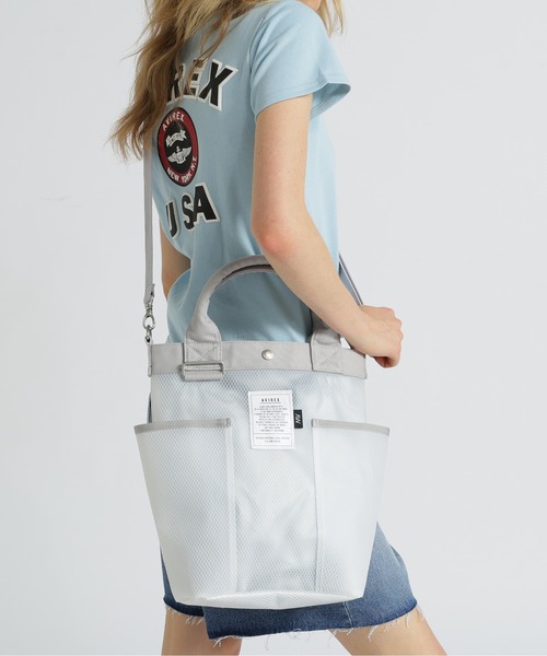 AVIREX（アヴィレックス）の「《直営店限定》CLEAR TOTE BAG/クリアトートバッグ（トートバッグ・レディース・イエロー/ブラック/グレー/セージグリーン/ブルー・F）」の7枚目の写真