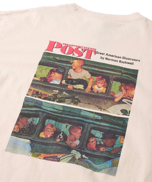 tシャツ 「THE SATURDAY EVENING POST」Going＆coming グラフィックプリントTシャツ レディース メンズ THE SATURDAY EVENING POST】Going&coming グラフィックプリント