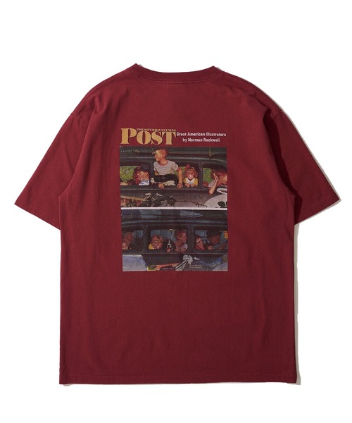 tシャツ 「THE SATURDAY EVENING POST」Going＆coming グラフィックプリントTシャツ レディース メンズ THE SATURDAY EVENING POST】Going&coming グラフィックプリント