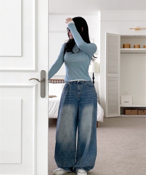 UP START(アップスタート)の「【LAMPOON】スーパールーズバルーンデニムパンツ(デニムパンツ・レディース・ダークブルー/ライトブルー/ブラック・MEDIUM/LARGE/SMALL)」の4枚目の写真