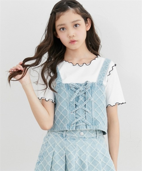 BEAUTY&YOUTH デニムビスチェ コットン フロントスリット ビスチェ