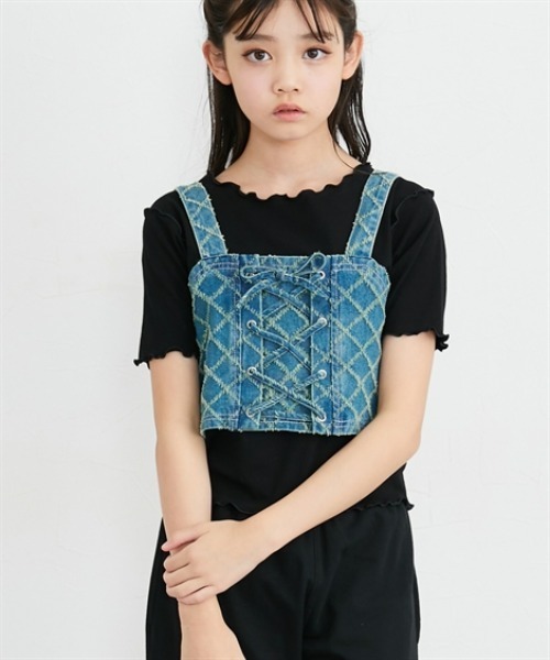 タイムセール‼️【美品】MAISON SPECIAL デニムビスチェ 2点セット（デニムビスチェ＋Tシャツ）（女の子）（Tシャツ